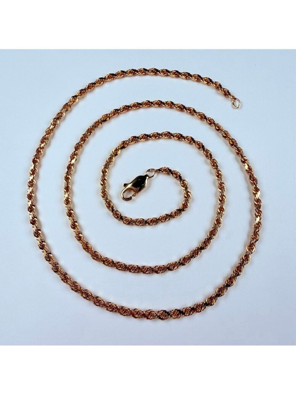 10K Solid Yellow Gold Diamond Cut Rope Chain 2mm Necklace 18"